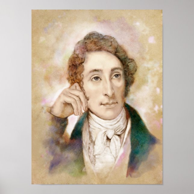 Poster Carl Maria von Weber Retrait im Aquarell Style (Frente)