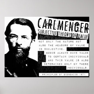 Poster Carl Menger Escola Austríaca Libertarian Marke