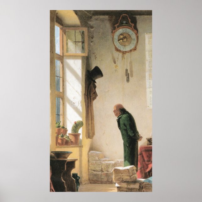 Poster Carl Spitzweg - Der Kaktusliebhaber - Deutsch (Frente)