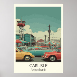 Poster Carlisle Pennsylvania Vintage Classic Car Street