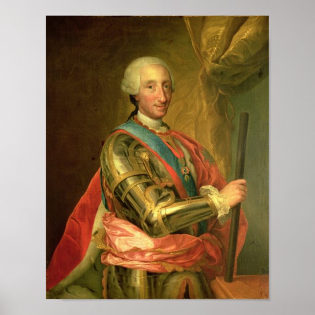 Pôster Carlos III em Armor, após 1759 (Frente)