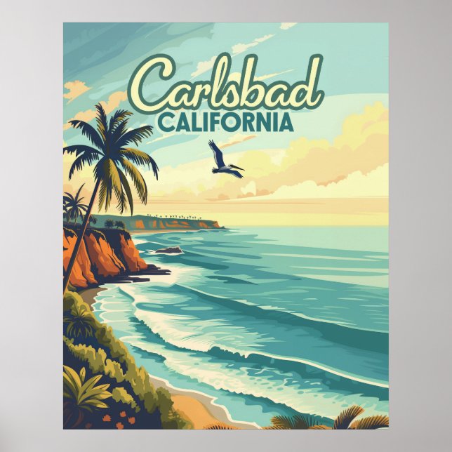 Poster Carlsbad California San Diego Beach Vintage (Frente)
