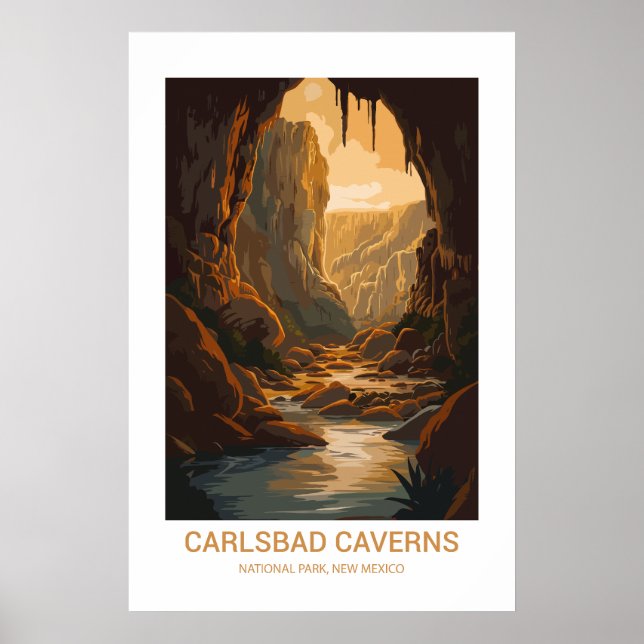 Poster Carlsbad Caverns National Park Novo México EUA (Frente)