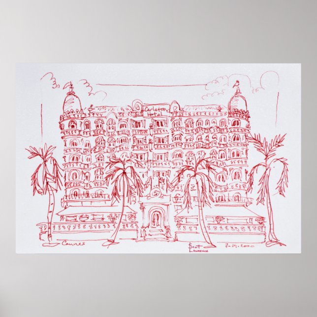 Pôster Carlton Hotel, Cannes, França (Frente)