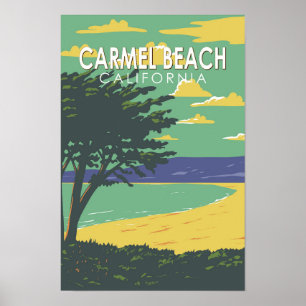 Poster Carmel Beach Viagem Art Vintage