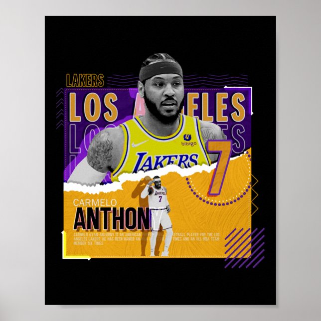 Poster Carmelo-anthony -basquete-pôster-de-papel-lakers A (Frente)