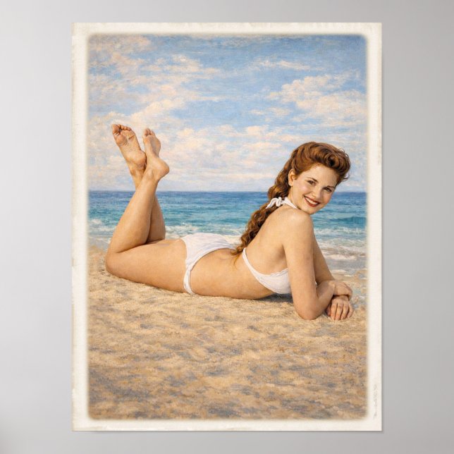 Poster Carmen at the Beach 1950 Pin Up (Frente)
