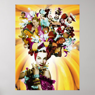 Poster Carmen Miranda Portrait Collage