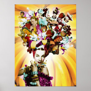 Poster Carmen Miranda Portrait Collage
