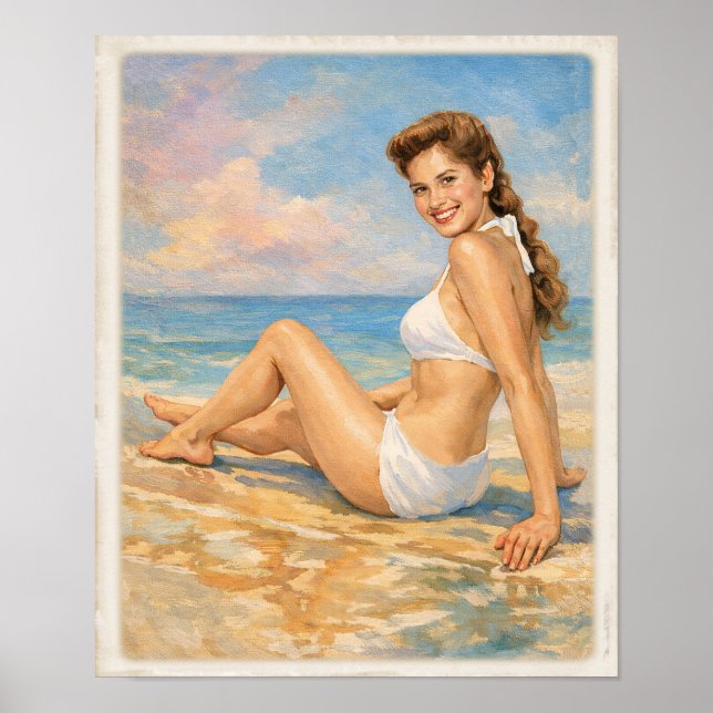 Poster Carmen na Praia Pin Up (Frente)