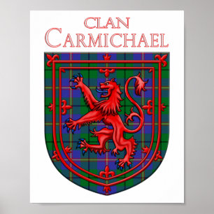 Poster Carmichael Tartan Scottish Xadrez Lion Rampant