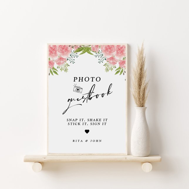 Poster Carnação Floral Foto Guestbook (Criador carregado)