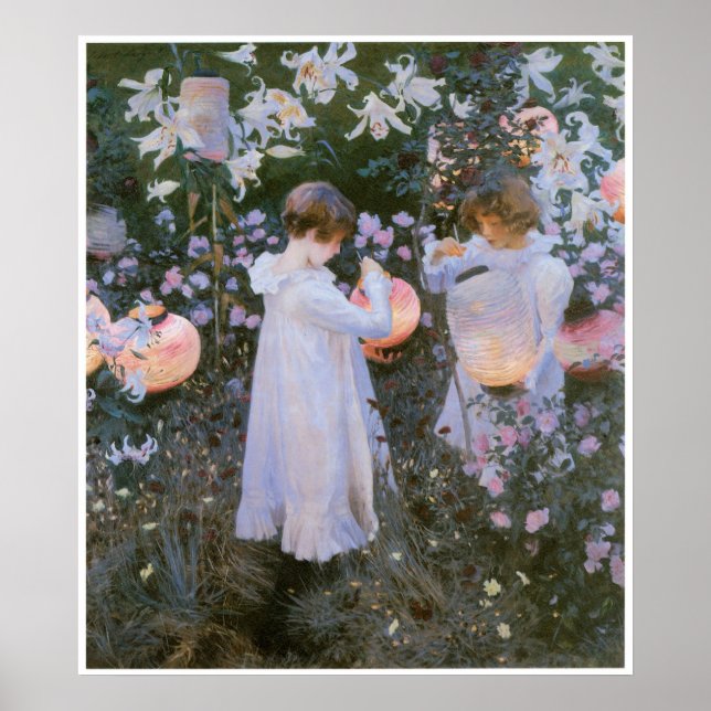 Pôster Carnação, Lily, Lily, Rosa, John Singer Sargent (Frente)