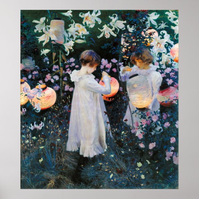 Poster Carnação, Lily, Lily, Rosa - John Singer Sargent (Frente)