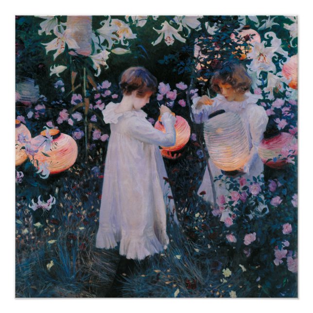 Pôster Carnação Lily Lily Rosa John Singer Sarger Art (Frente)