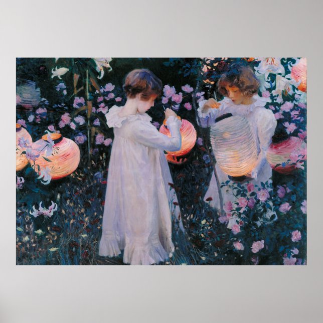 Pôster Carnação Lily Lily Rosa John Singer Sarger Art (Frente)