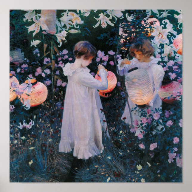 Pôster Carnação, Lily, Lily, Rosa por John Singer Sargent (Frente)
