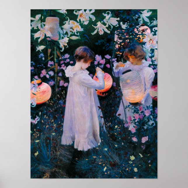 Poster Carnação, Lily, Lily, Rosa por John Singer Sargent (Frente)