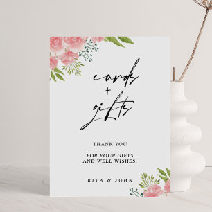 Poster Carnais Flores e Sinal de Casamento de Presentes