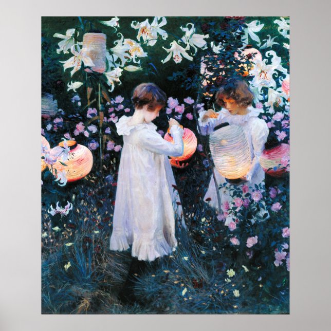 Poster Carnation, Lily, Lily, Rose, Sargent  (Frente)
