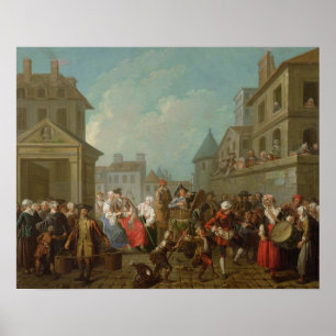 Pôster Carnaval da rua em Paris, 1757