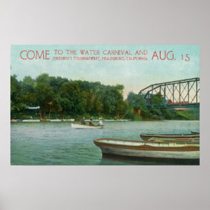 Pôster Carnaval de Água e Promoção do Torneio de Bombeiro