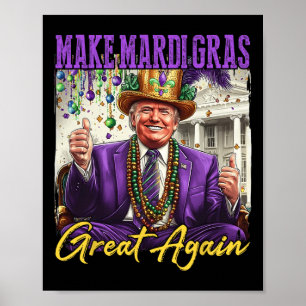 Poster Carnaval de Mardi Gras engraçado Donald Trump Mard