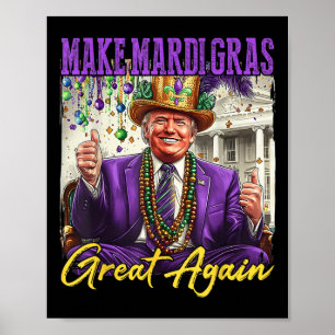 Poster Carnaval de Mardi Gras engraçado Donald Trump Mard