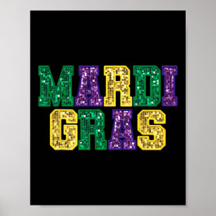 Poster Carnaval de Mardi Gras Fat Terça-Feira Fleur De Li