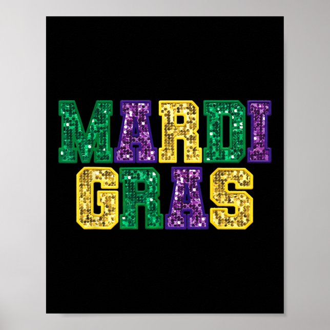 Poster Carnaval de Mardi Gras Fat Terça-Feira Fleur De Li (Frente)
