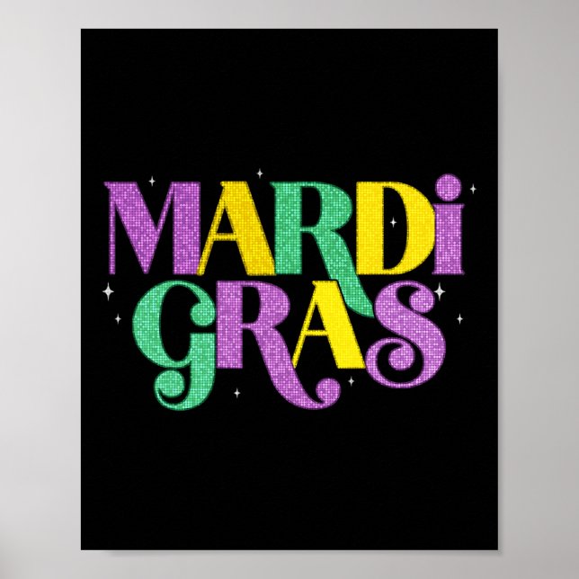 Poster Carnaval de Mardi Gras Fat Terça-Feira Fleur De Li (Frente)
