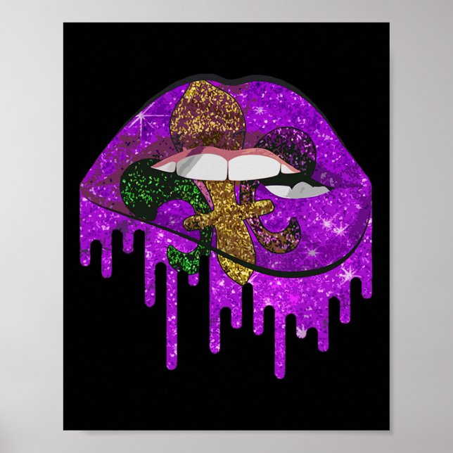 Poster Carnaval De Mardi Gras, Fécula Roxa E Dourada (Frente)