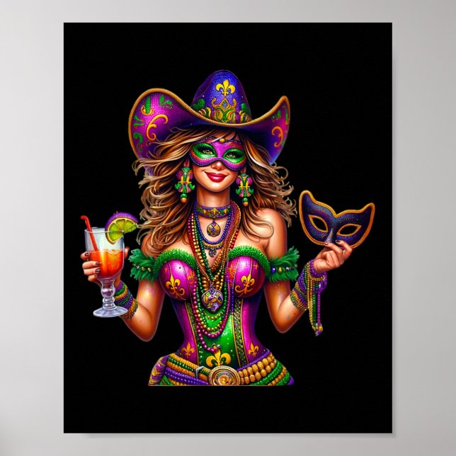 Poster Carnaval de Miçanga Mardi Gras (Frente)