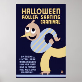 Poster Carnaval de Patinação do Halloween Roller