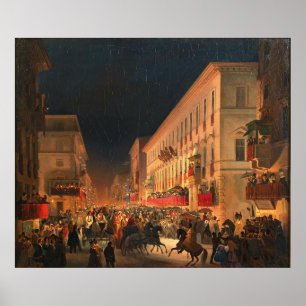 Poster Carnaval de Roma, Banquete de Moccoletti