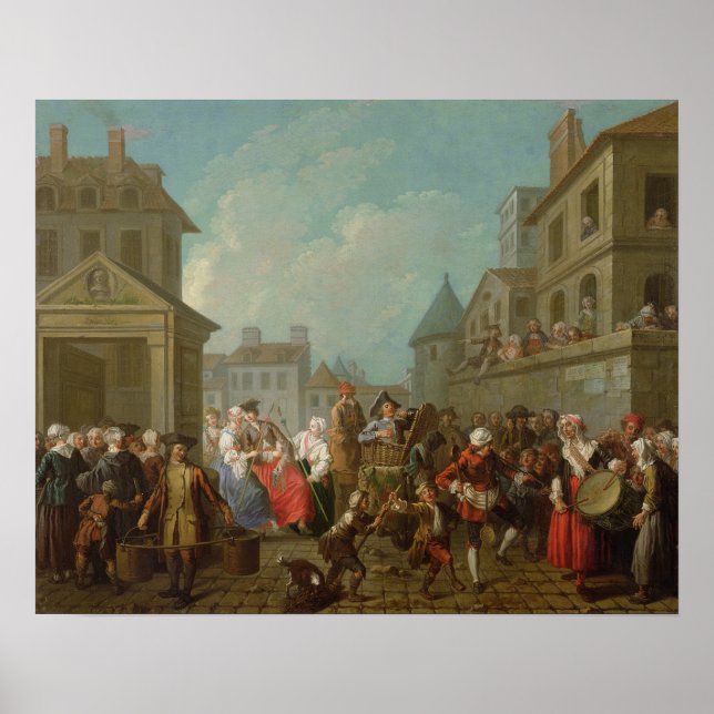 Pôster Carnaval de rua em Paris, 1757 (Frente)