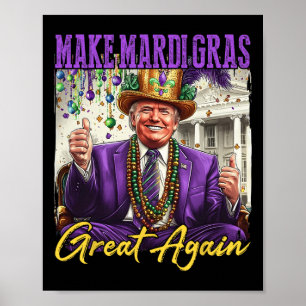 Poster Carnaval divertido Donald Trump Carnaval Bandeira
