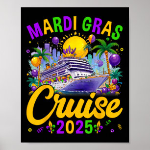 Poster Carnaval Mardi Gras Cruzeiro 2025 Cruzeiros em Fam
