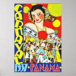 Poster Carnaval no Panamá<br><div class="desc">Poster de viagens Vintage Art Deco para o Carnaval de 1937 no Panamá.</div>