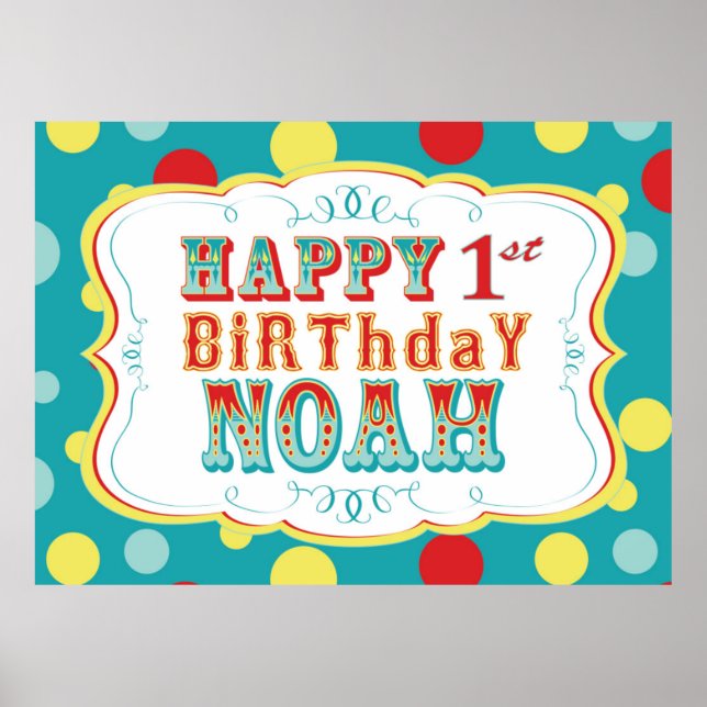 Pôster Carnaval ou Banner de aniversário de Circus Noah (Frente)