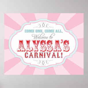 Pôster Carnaval ou sinal de boas-vindas do circo para