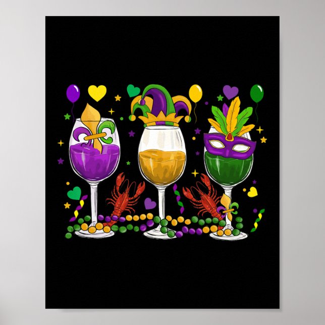 Poster Carnaval Taça De Vinho Piada De Bebida Festival De (Frente)
