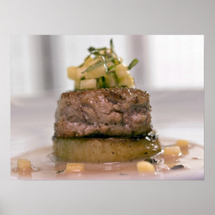 Pôster Carne apresentada com cebola