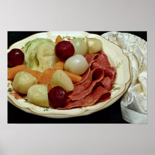 Pôster Carne de bovino e de couve-lombo