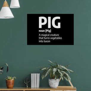 Poster Carne De Suíno Engraçada Definição De Bacon De Por