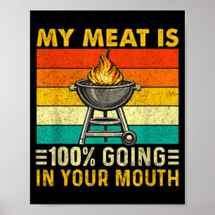 Poster Carne é 100 indo na boca churrasco engraçado grelh