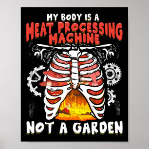 Poster Carne Engraçada Anti-Vegan Comendo Carne Engraçada