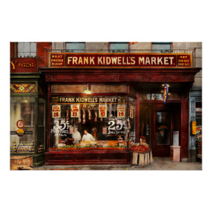 Pôster Carniceiro - Preço da carne em 1916