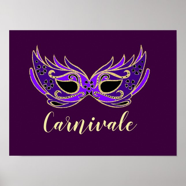Poster Carnivale slogan Royal rople mascarada mask (Frente)