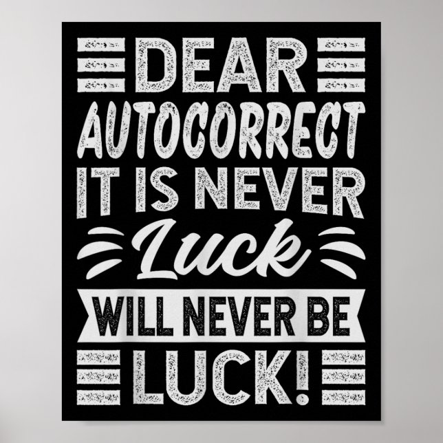 Poster Caro, Autocorrigir Nunca Será Sorte. (Frente)